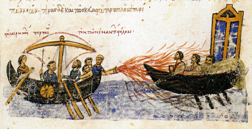 Illustration of Greek Firee being used